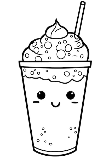 Cute Frappe Coloring Page