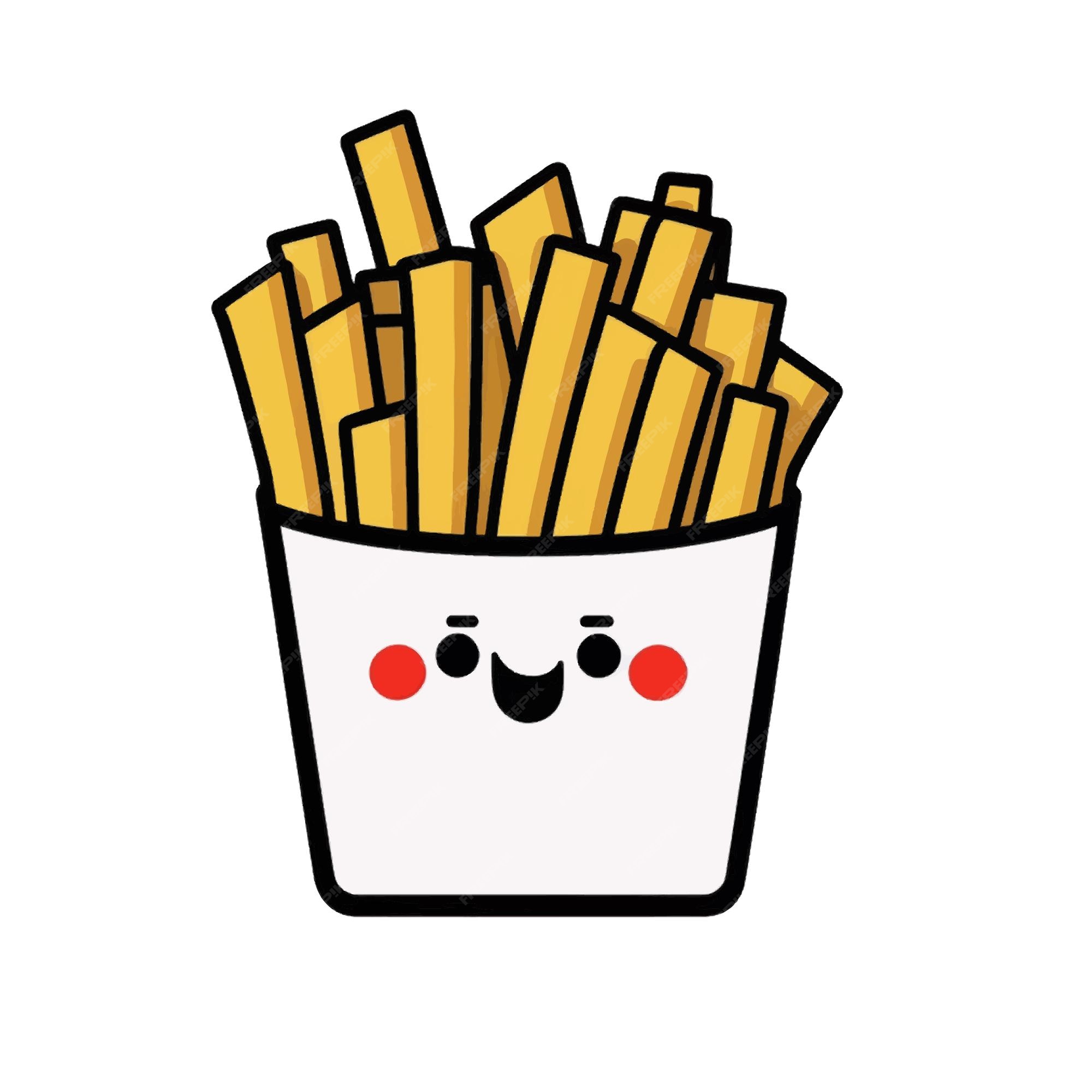 Kawaii Food Collection stock vector. Illustration of fries - 149034349