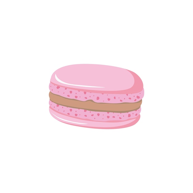 Cute French pink macaron with chocolate light cream Traditional macaroon dessert Little French cakes