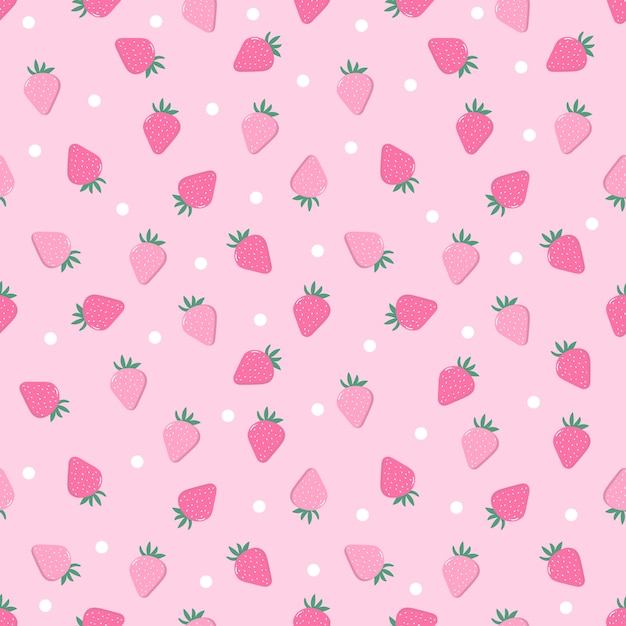 Vector cute fresh strawberry pattern