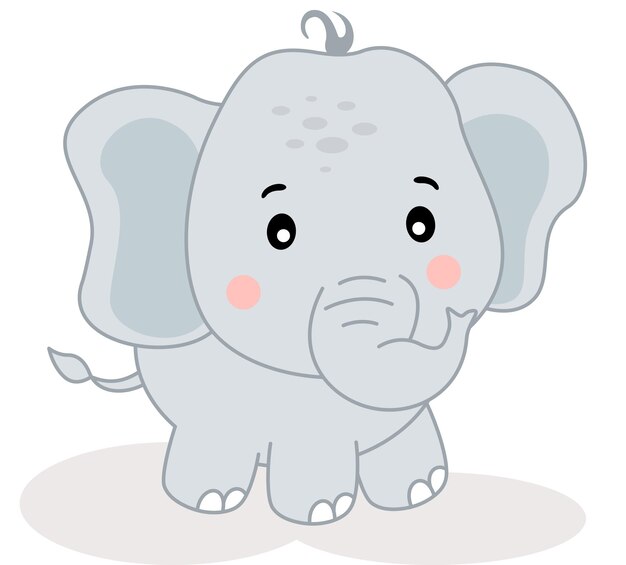 Cute friendly baby elephant isolated