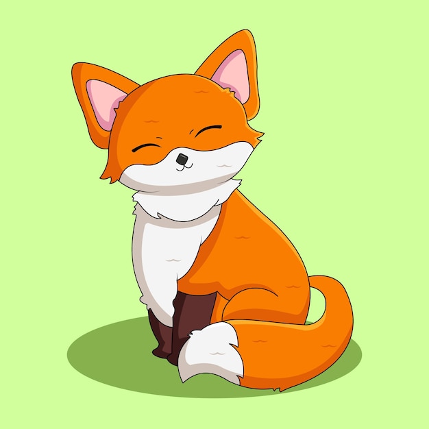 Vector cute friendly smiling fox illustration