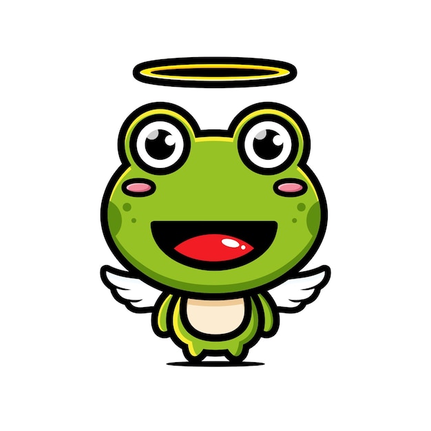 Cute frog angel character design