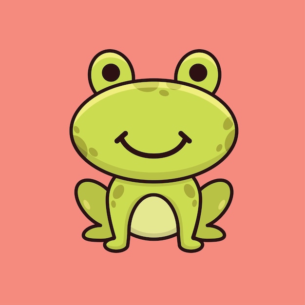 Cute frog cartoon vector icon illustration logo mascot hand drawn concept trandy cartoon