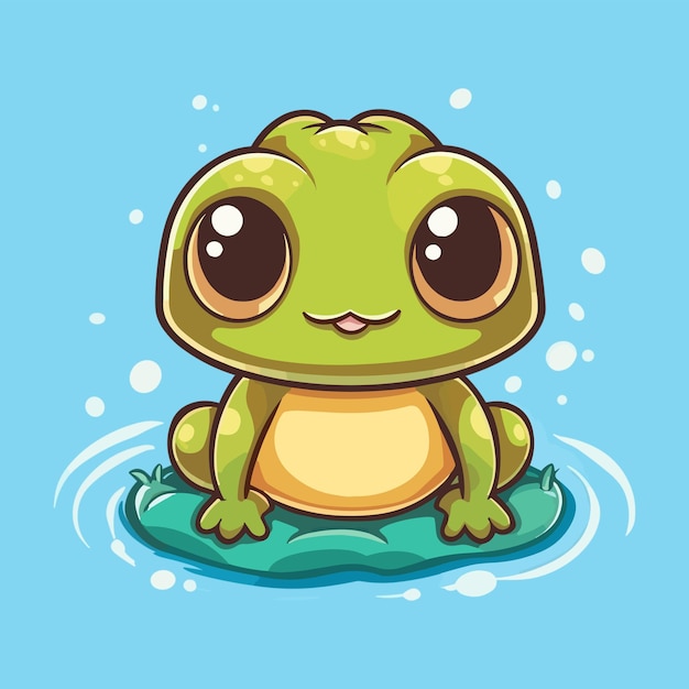 Cute Frog Cartoon Vector Illustration voor Kinderen039s Products Sublimation Printing en meer