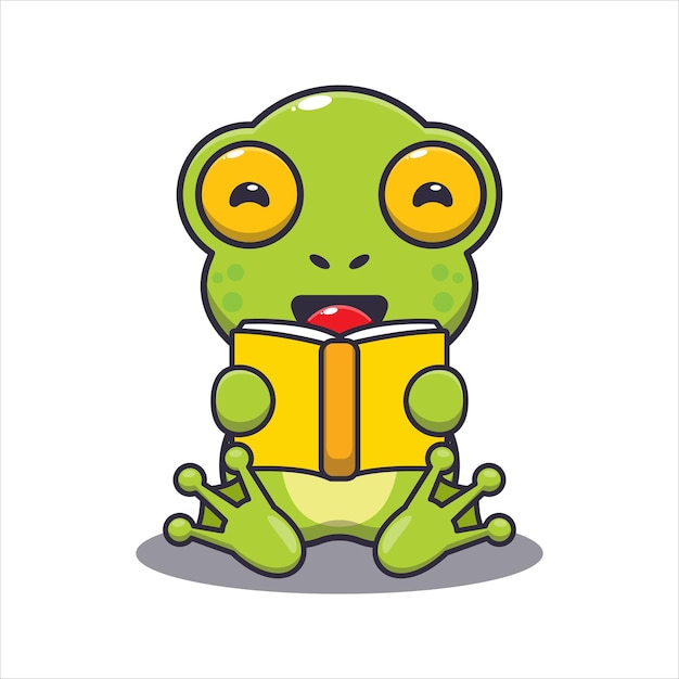 Cute frog cartoon vector illustration