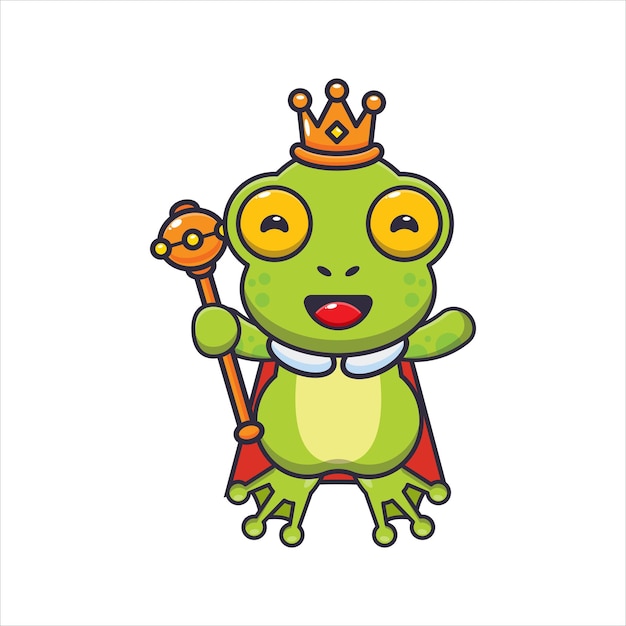 Cute frog cartoon vector illustration