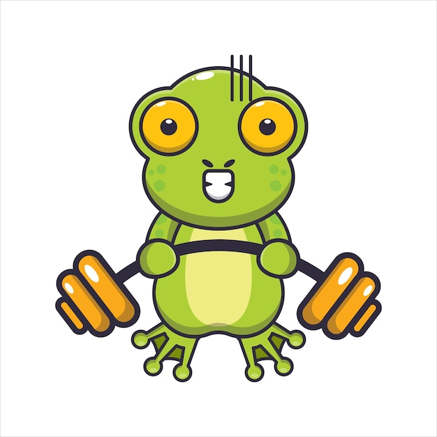 Cute frog cartoon vector illustration