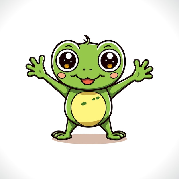 Cute Frog Cartoon Vector Illustration