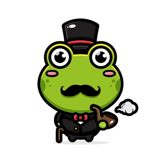 Cute frog in classic style