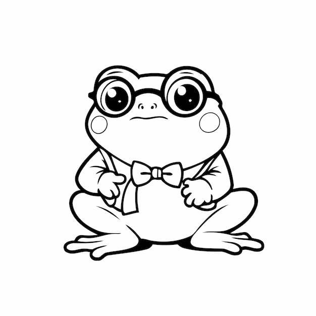 Vector cute frog illustration for kids page