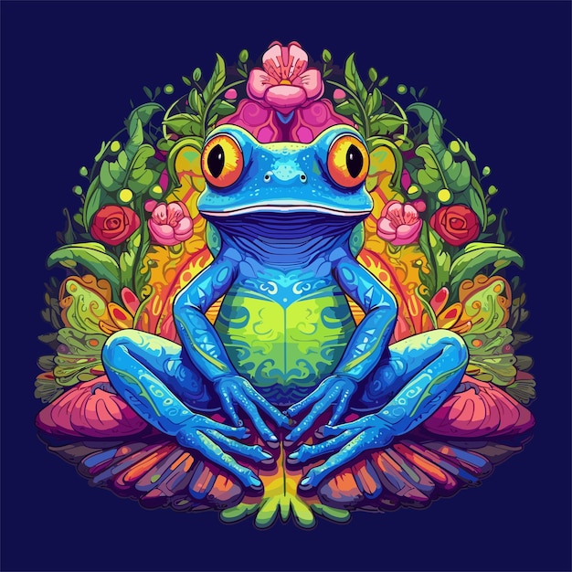 Illustrazione di una rana carina