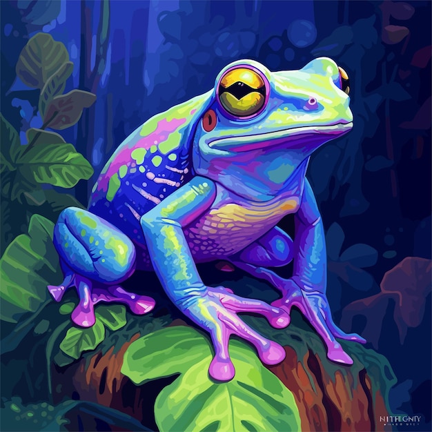 Vector cute frog illustration