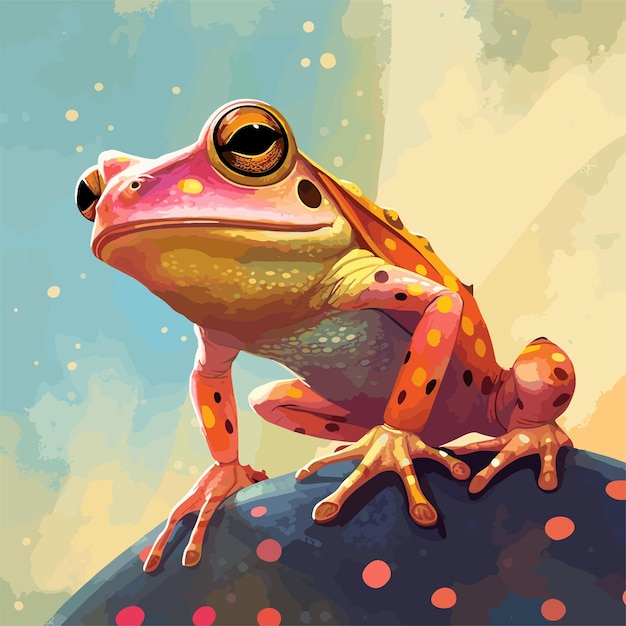 Vector cute frog illustration