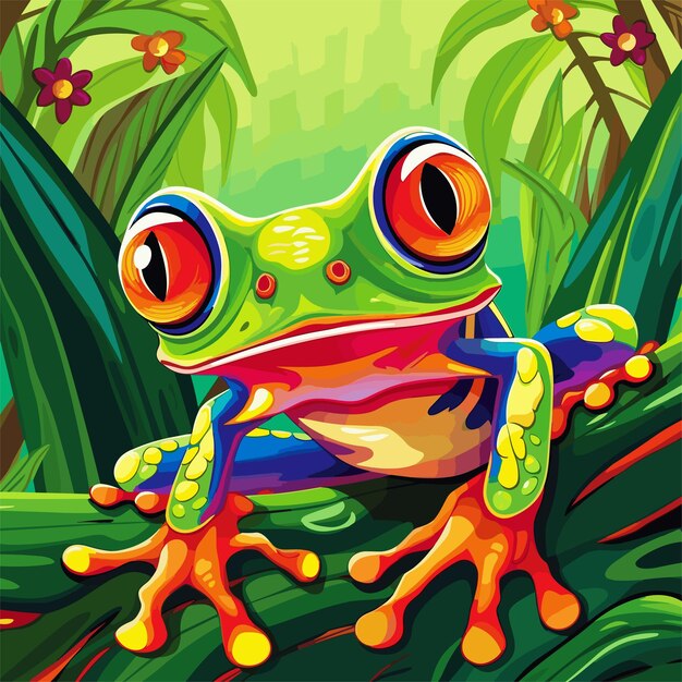 Vector cute frog illustration