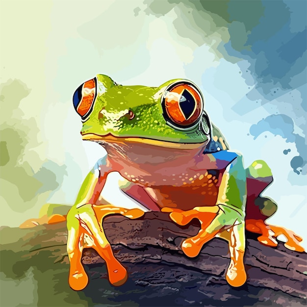 Vector cute frog illustration