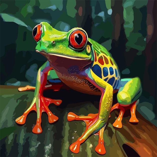 Vector cute frog illustration