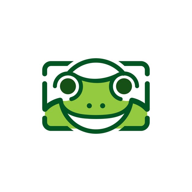 Vector cute frog photography vector logo