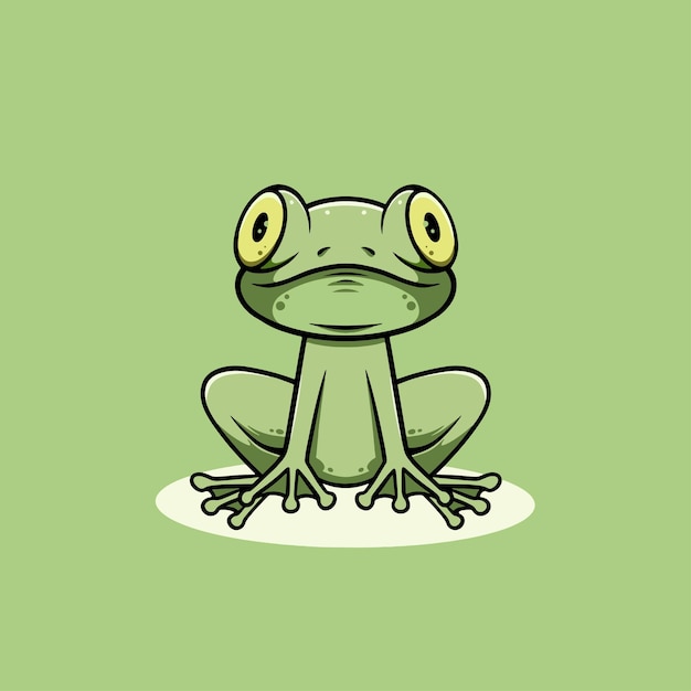 Vector cute frog smiling cartoon illustration