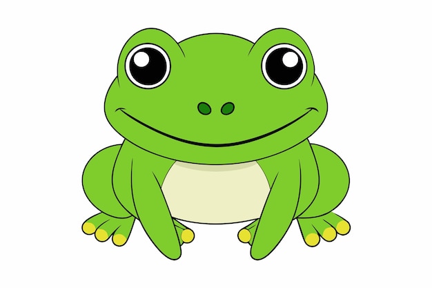 Cute Frog Vector Illustration Cartoon Line Art Clipart Design