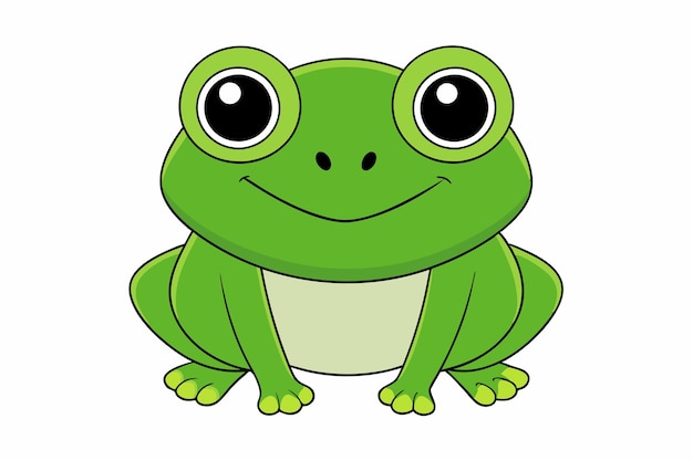 Cute Frog Vector Illustration Cartoon Line Art Clipart Design