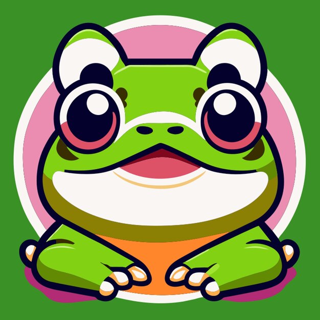 Vector cute frog vector illustration