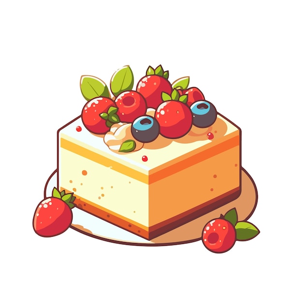 ベクトル cute fruit cake ai generated image