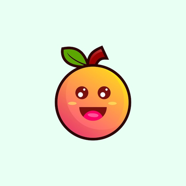 Vector cute fruit orange mascot vector design