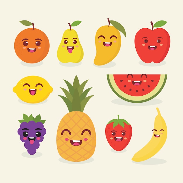 Vector cute fruit vector