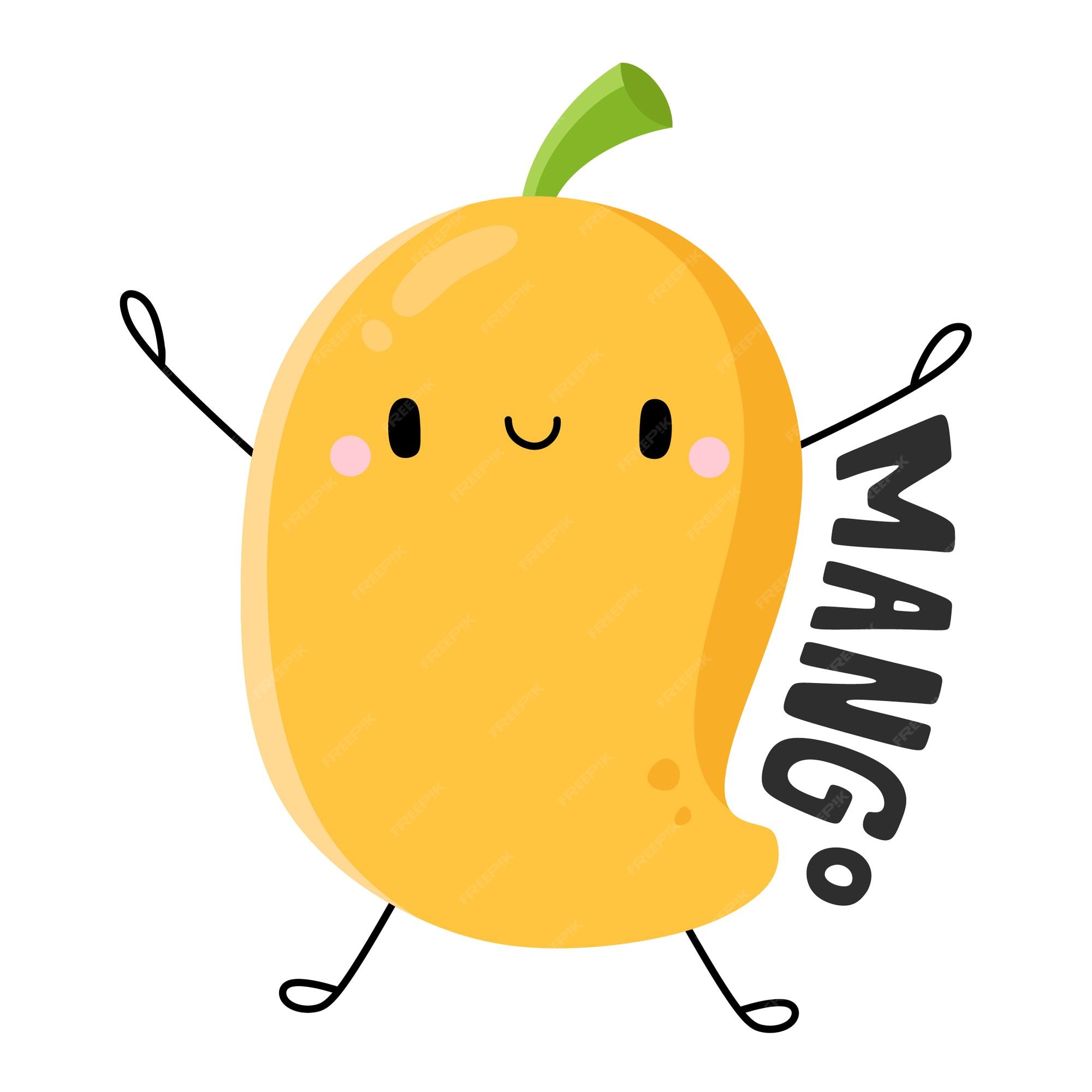 Premium Vector | Cute fruits and veggies cartoon character mango Premium Vector | Cute fruits and veggies cartoon character mango