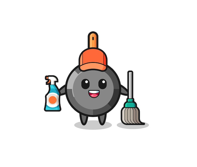 Cute frying pan character as cleaning services mascot , cute design