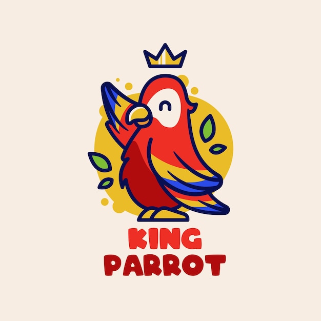 cute and fun parrot mascot logo concept