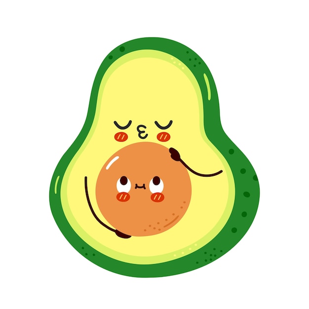 Carino divertente avocado abbracci core