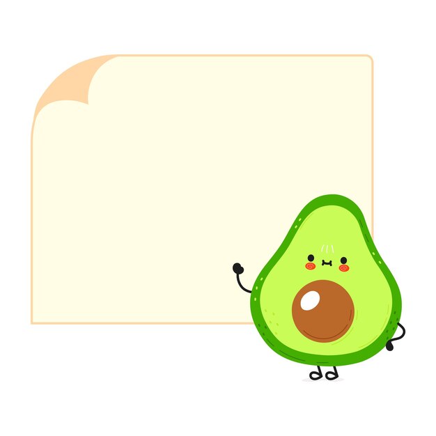 Cute funny avocado poster character