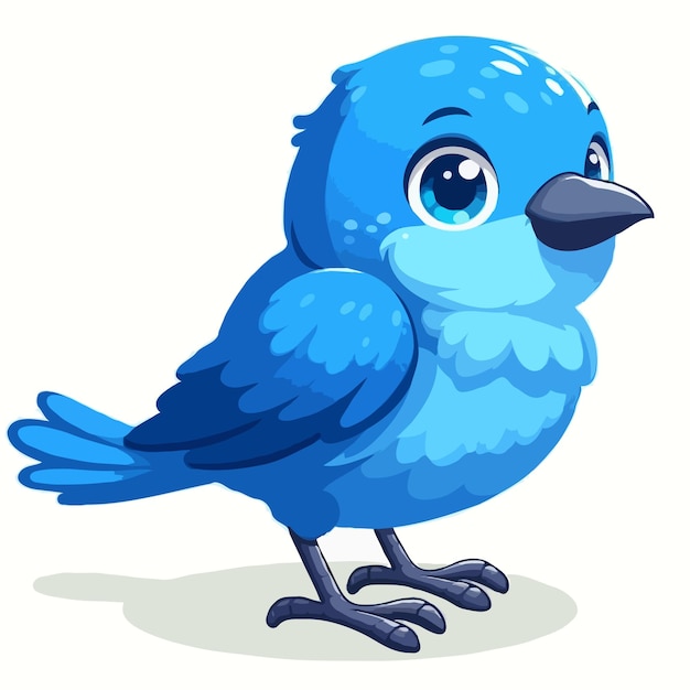 cute funny bird vector on white background