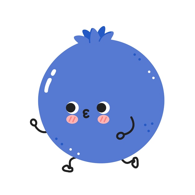 Cute funny blueberry berry jogging run