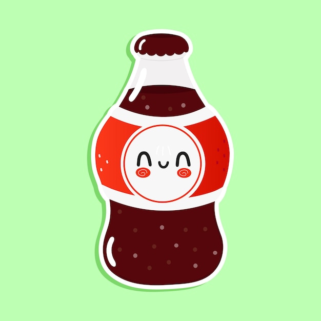 Cute funny bottle cold drink cola sticker character