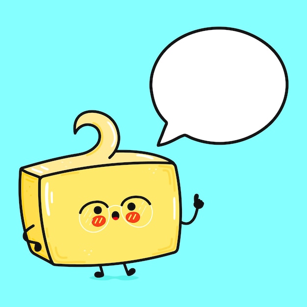 Cute funny butter with speech bubble