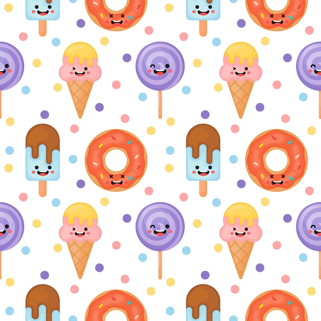 cute funny candy seamless pattern