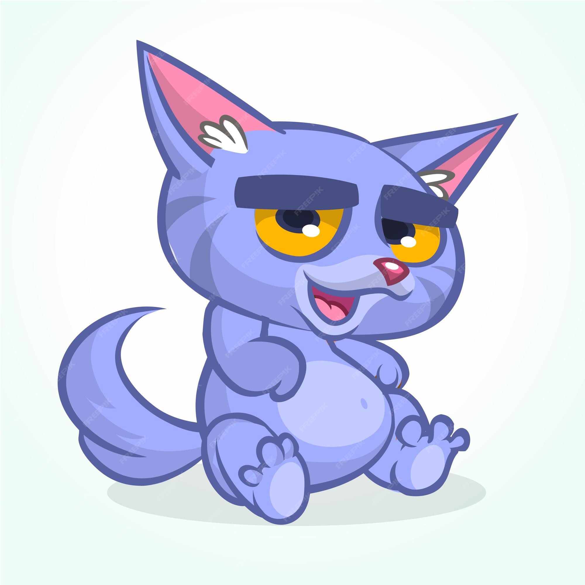 Funny Cartoon Angry Blue Cat Meme Blue Cat Drawing by Ricardo E