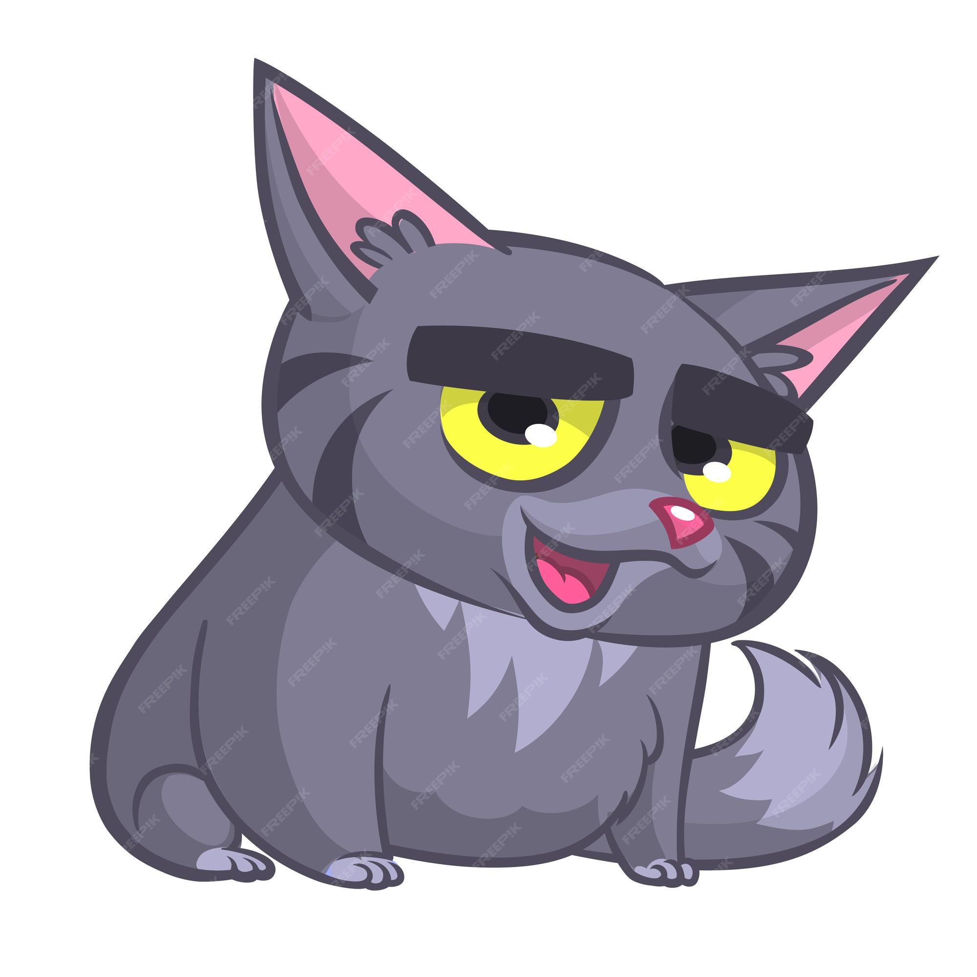 Vector Illustration Keywords: Angry Cat Cartoon Character. Funny