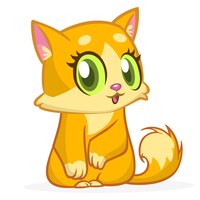 Cute and funny cartoon cat vector illustration
