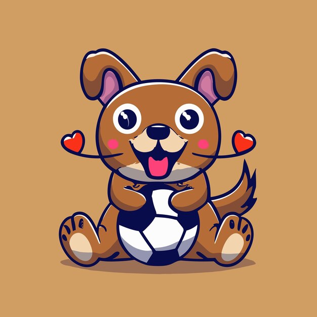 Cute funny cartoon dog vector