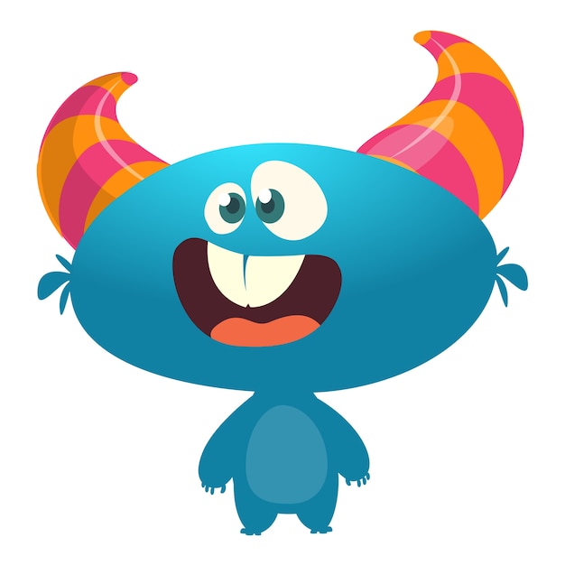 Vector cute and funny cartoon monster