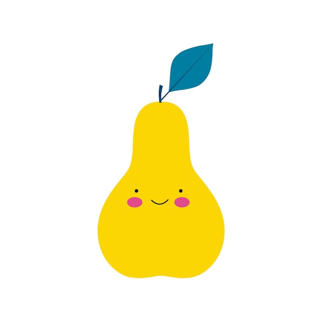 Vector cute funny cartoon pear character