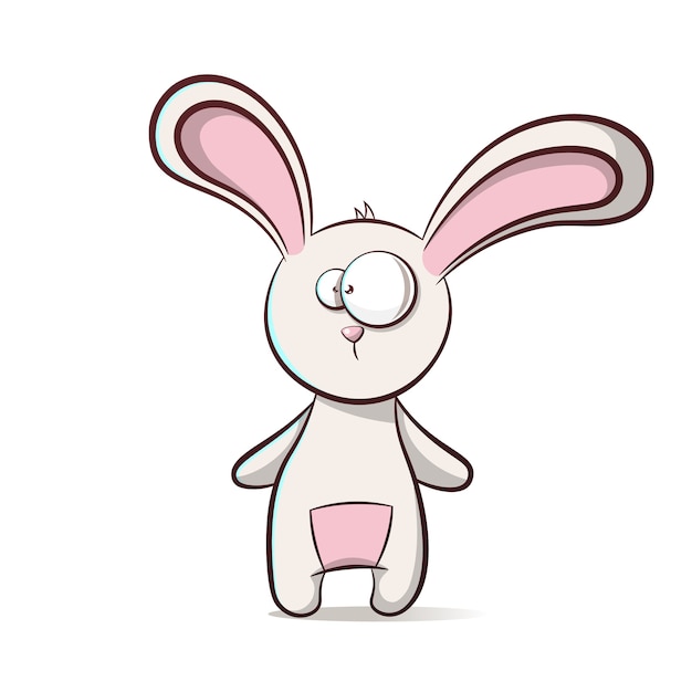 Cute, funny cartoon rabbit.