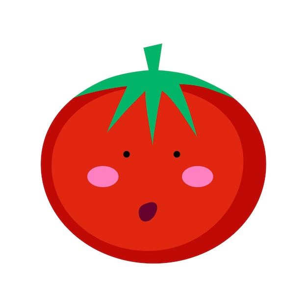 Вектор Симпатичный забавный мультяшный томатный персонаж
