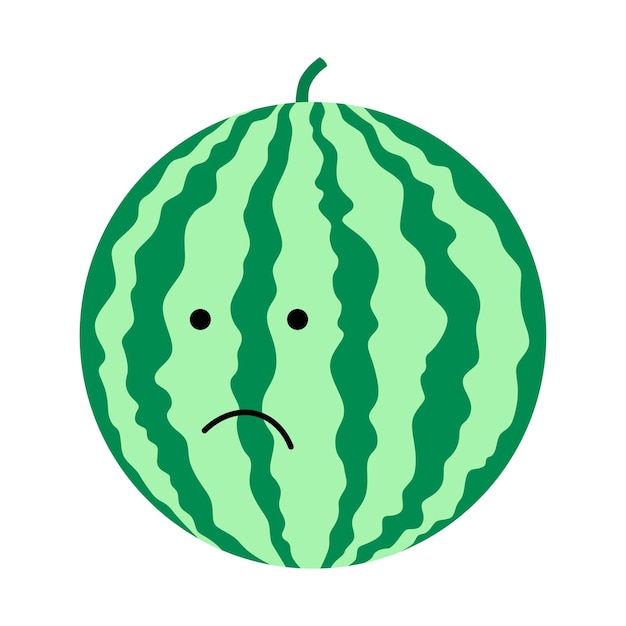 Vector cute funny cartoon watermelon character