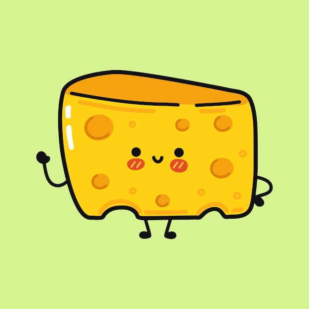 Vector cute funny cheese character