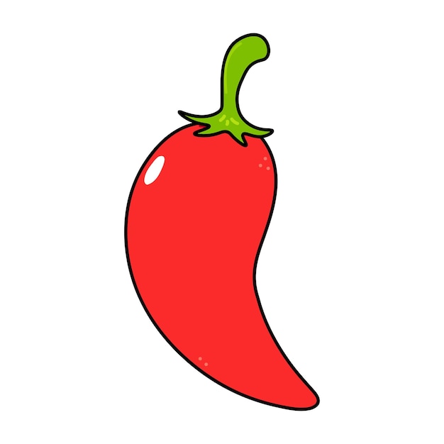 Cute funny chili pepper character